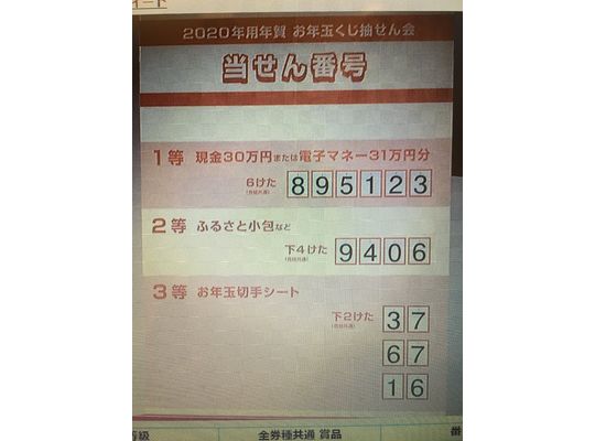 お年玉年賀ハガキ